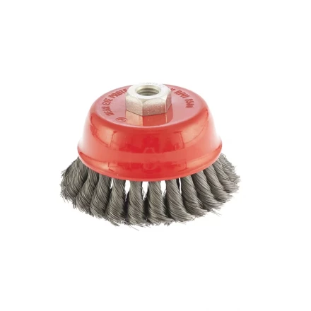 Щетка для УШМ 125 мм М14 "чашка" двухрядная крученая проволока 0,8 мм MTX 74688 купить в Надыме