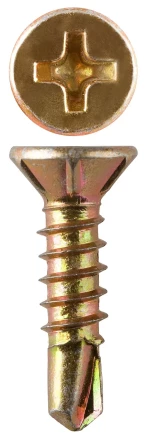 Саморезы ЗУБР "МАСТЕР" со сверлом для оконного профиля, жёлтопассивированные, 3.9x16мм, 1000шт 4-300231-39-016 купить в Надыме