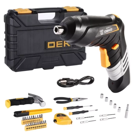 Отвертка аккумуляторная DEKO DKS4FU-Li в кейсе+ набор инструментов 36 предметов, 063-4152 купить в Надыме