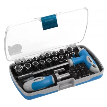 Набор ЗУБР Отвертка "ЭКСПЕРТ" реверс. с насадками, 2-хкомп. ручка, битодерж. с Т-образ. ручкой, в пласт.боксе, 38пред. 25289-H38 купить в Надыме