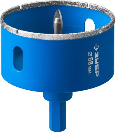 Коронка ЗУБР алмазная в сборе по кафелю, керамике с центрирующим сверлом и имбусовым ключом, зерно 60, 68мм 29850-68 купить в Надыме