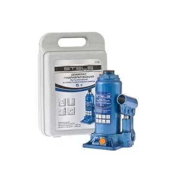 Домкрат гидравлический бутылочный 5 т h подъема 197–382 мм в пластиковом кейсе STELS 51126 купить в Надыме