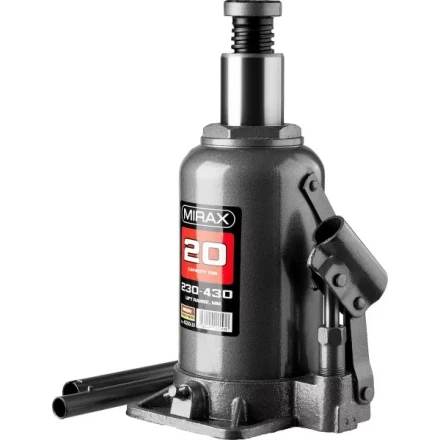 Домкрат гидравлический бутылочный, 20т, 230-430 мм, MIRAX 43260-20 43260-20 купить в Надыме