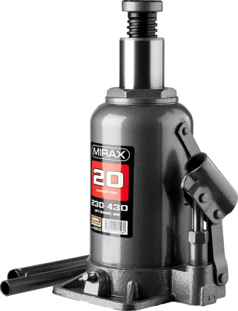 Домкрат гидравлический бутылочный, 20т, 230-430 мм, MIRAX 43260-20 43260-20 купить в Надыме
