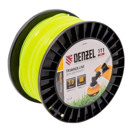 Леска для триммера квадрат Denzel, 3,0мм х 111м, на DIN катушке FLEX CORD, 96294 купить в Надыме