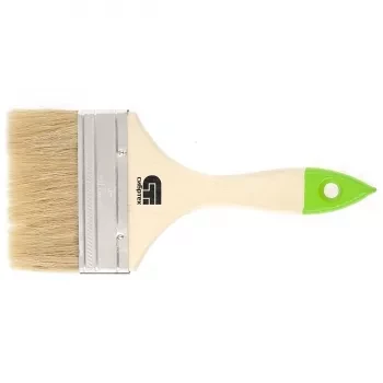 Кисть плоская 100 мм натуральная щетина деревянная ручка Сибртех 82266 купить в Надыме