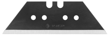 Лезвия ЗУБР &quot;ЭКСПЕРТ&quot;, &quot;ВОРОНЕНЫЕ&quot;, трапециевидные, улучшенная инструментальная сталь У12А, тип А24, в боксе, 10шт 09717-24-10 купить в Надыме