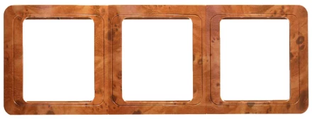 Панель СВЕТОЗАР "ГАММА" накладная, вертикальная, цвет орех, 3 гнезда SV-54149-N купить в Надыме