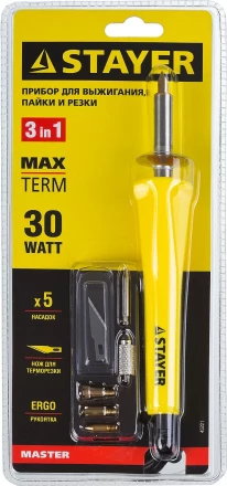 Прибор STAYER "MASTER" для выжигания, пайки, резки с набором насадок, 6шт 45221 купить в Надыме