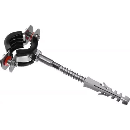 Хомут трубный с гайкой, оцинкованный, в комплекте с сантехнической шпилькой и дюбелем, 1/2", 1шт, ЗУБР Мастер 37866-20-24 37866-20-24_z01 купить в Надыме