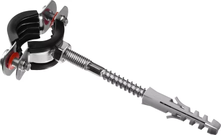 Хомут трубный с гайкой, оцинкованный, в комплекте с сантехнической шпилькой и дюбелем, 1/2", 1шт, ЗУБР Мастер 37866-20-24 37866-20-24_z01 купить в Надыме