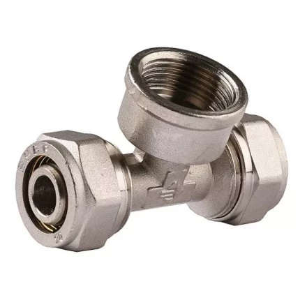 Тройник ЗУБР "ЭКСПЕРТ", никелированная латунь, ш/ш/ш, 1/2" 51251-1/2 купить в Надыме