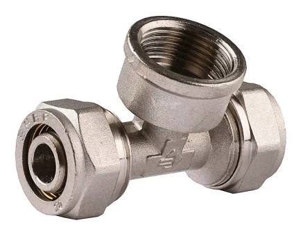 Тройник ЗУБР "ЭКСПЕРТ", никелированная латунь, ш/ш/ш, 1/2" 51251-1/2 купить в Надыме