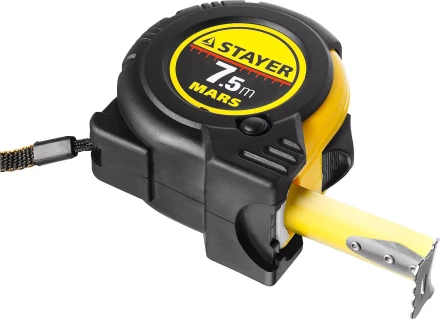 Рулетка STAYER "PROFI" "MARS", обрезиненный корпус, утолщенное полотно, 7,5мх25мм 34131-075_z01 купить в Надыме