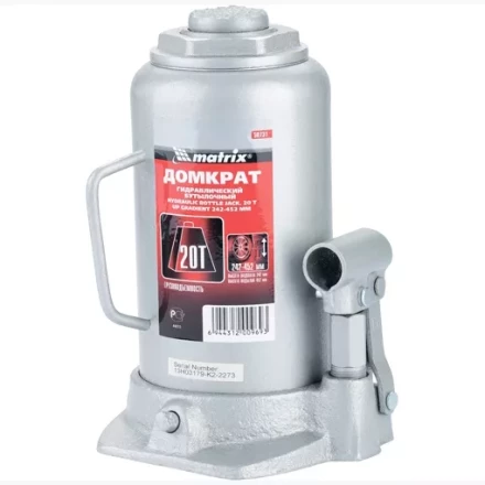 Домкрат гидравлический бутылочный 20 т h подъема 242–452 мм  MATRIX MASTER 50731 купить в Надыме