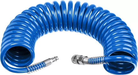 ЗУБР 10 м, 6 х 8 мм, 15 бар, воздушный спиральный шланг с фитингами рапид, Профессионал (6473-10) купить в Надыме