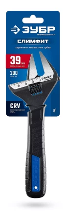 ЗУБР СлимФит, 200 / 39 мм, разводной ключ, ПРОФЕССИОНАЛ (27245-20) купить в Надыме