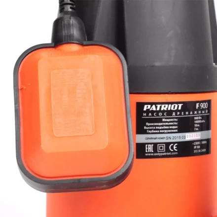 Насос дренажный для грязной воды F 900 PATRIOT купить в Надыме
