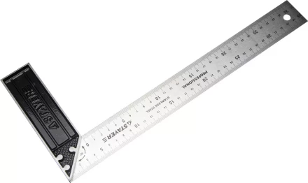 Угольник STAYER "PROFI" столярный, гравированная шкала, нержавеющее полотно 37мм, 350мм 3431-35_z01 купить в Надыме