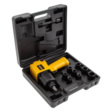 Ударный пневмогайковерт IW860+набор головок, 1/2", 7000 об/мин, 868 Нм Denzel 57473 купить в Надыме