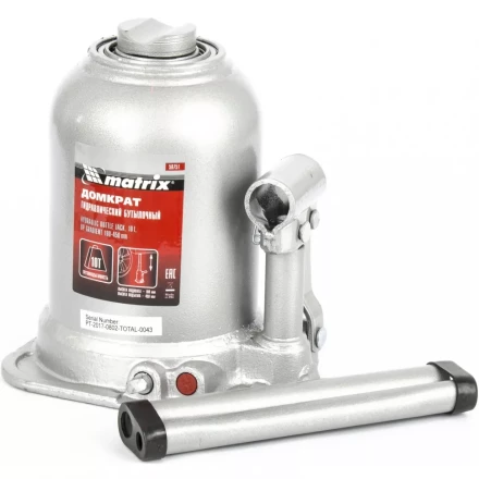 Домкрат бутылочный телескопический MATRIX 10 т подъем 180-450 мм 50751 купить в Надыме