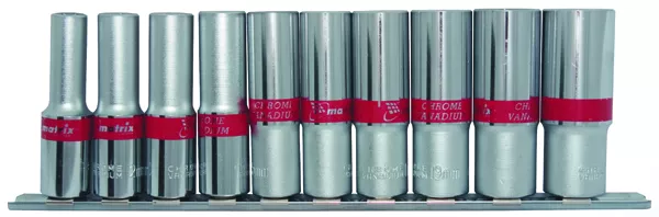 Набор удлиненных торцевых головок 1/4", 6-ти гр., CrV, 10шт., 4-13мм Matrix 13592 купить в Надыме