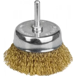 STAYER "PROFESSIONAL". Щетка чашечная для дрели, витая стальная латунированная проволока 0,3мм, 63мм 35117-063_z01