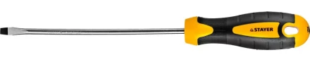 Отвертка STAYER "MASTER" "ТECHNO", двухкомпонентная рукоятка, магнитный наконечник, Cr-V, SL5,0x150мм 2507-05-15_z02 купить в Надыме