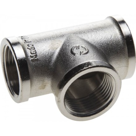 Тройник GENERAL FITTINGS никелированная латунь, г/г/г, 1/2&quot; 51052-1/2 купить в Надыме