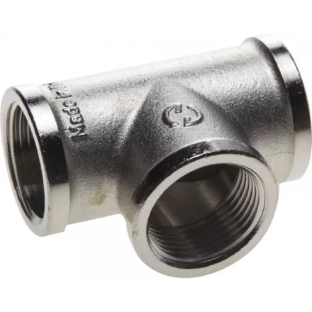 Тройник GENERAL FITTINGS никелированная латунь, г/г/г, 1/2" 51052-1/2 купить в Надыме