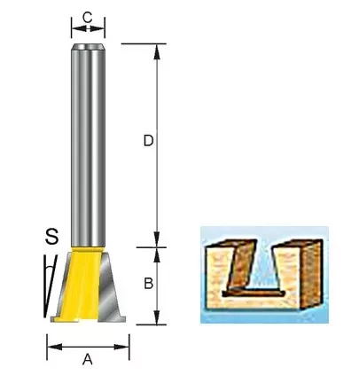 Фреза "ласточкин хвост" с боковыми резцами, Makita D-10861 купить в Надыме