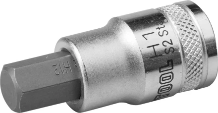 Торцовая бита-головка KRAFTOOL "INDUSTRIE QUALITAT", материал S2, HEX, сатинированная, 1/2", H12 27908-12_z01 купить в Надыме