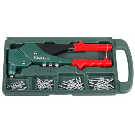 Заклепочник поворотн. 360°, KRAFTOOL &quot;RX-7&quot; 31176-H6, d=2,4-4,8 мм - Al и сталь, d=2,4-4,0 - нерж сталь, в боксе, с набором заклепок 31176-H6 купить в Надыме