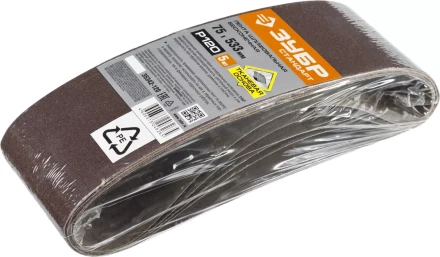 ЗУБР 75х457 мм, P40, лента шлифовальная СТАНДАРТ, для ЛШМ, 5 шт. (35342-040) купить в Надыме