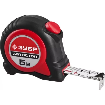 Рулетка ЗУБР "МАСТЕР", двухкомпонентный корпус, автостоп, 5м/25мм 34052-05-25 купить в Надыме