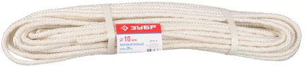 Фал ЗУБР капроновый, d=10,0 мм, 20 м, 2000 кгс, 51 ктекс 50210-10 купить в Надыме