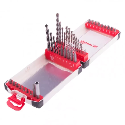 Набор сверл комбинированный сверла по металлу 1-6 мм бетону 4-8 мм дереву 3-8 мм биты 22 шт адаптер 44 предмета Pro Matrix 725644 купить в Надыме