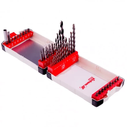 Набор сверл комбинированный сверла по металлу 1-6 мм бетону 4-8 мм дереву 3-8 мм биты 22 шт адаптер 44 предмета Pro Matrix 725644 купить в Надыме