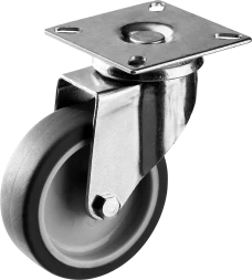 Колеса поворотные из термопластичной резины с полипропиленовым диском серия ПРОФЕССИОНАЛ