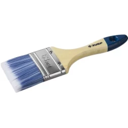 Кисть плоская ЗУБР "АКВА-МАСТЕР", искусственная щетина, деревянная ручка, 63мм 4-01007-063