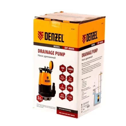 Дренажный насос для чистой и грязной воды Denzel DP-900S 97269 купить в Надыме