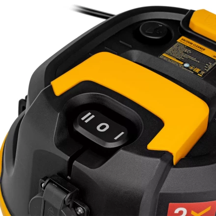 Пылесос строительный Denzel 28203 RVC30, 1400 Вт, бак 30 л, шланг 3 м, розетка с автосинхр. купить в Надыме