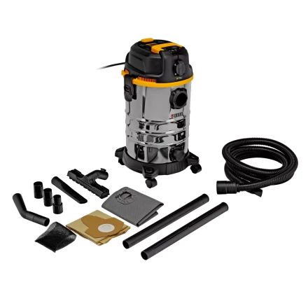 Пылесос строительный Denzel 28203 RVC30, 1400 Вт, бак 30 л, шланг 3 м, розетка с автосинхр. купить в Надыме