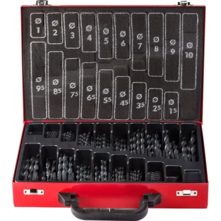 Набор ЗУБР "ТЕХНИК": Свёрла по металлу парооксидированных, быстрорежущая сталь, в мет. боксе, 1-10мм, шаг-0,5, 170 предм. 4-29605-H170-M купить в Надыме