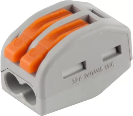 Клемма СВЕТОЗАР соединительная, разъемная, 2-х проводная, 400В, 32А, 0,5-2,5мм2/0,5-4мм2, 2шт 49190-2 купить в Надыме