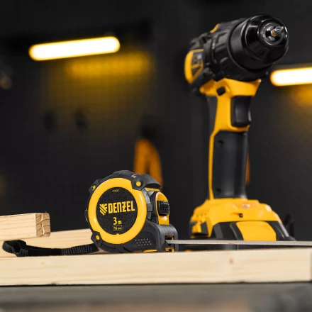 Рулетка Denzel 3м х 16мм, автоматич. фиксац., нейлон. покрытие, магнит. зацеп, двухстор. разметка, 31520 купить в Надыме