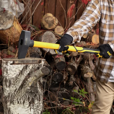 Колун-кувалда 3000 г Denzel 21851, кованая, фибергласовая  рукоятка c TPR покрытием, 880 мм купить в Надыме