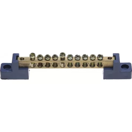 Шина СВЕТОЗАР нулевая на 2-х угловых изоляторах, макс. ток 100А, 5,2мм, 10 полюсов 49808-10 купить в Надыме