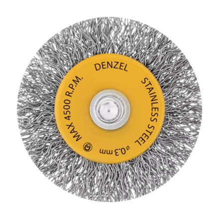 Щетка для дрели, 50 мм, Плоская, со шпилькой, нержавеющая витая проволока Denzel 744623 купить в Надыме