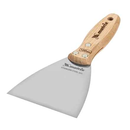 Шпательная лопатка из нержавеющей стали, 100 мм, буковая рукоятка, EFP Matrix 85617 купить в Надыме
